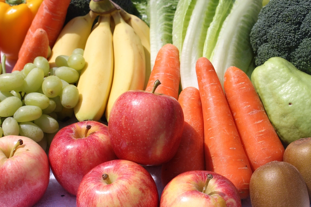 A colorful spread of fresh fruits and vegetables